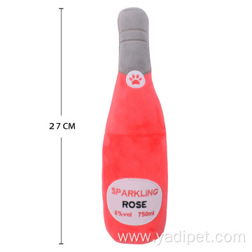 Plush Red Wine Champagne Water Bottle Pet Toys